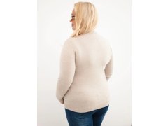 Dámský svetr Plus Size z viskózy s rolákem béžový 2