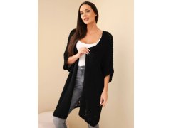 Dámský svetr oversize s volným pletením bez zapínání černý 1