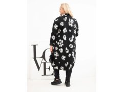 Elegantní dámský plášť Plus Size s&nbsp;límci leopardí černý 2