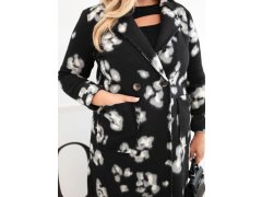 Elegantní dámský plášť Plus Size s&nbsp;límci leopardí černý 3