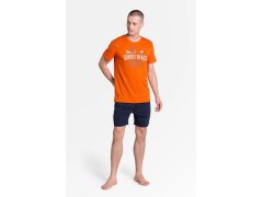 Led pyžamo 38867-22X Oranžová a tmavě modrá - Henderson 3