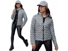 Dámská přechodová bunda se kšiltovkou TY4505 černo-bílá - FashionStreet