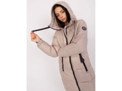 Dámská zimní bunda béžová prošívaná SUBLEVEL s délkou ke kolenům (D50048X44518B3)