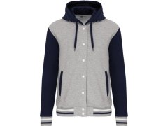 Kariban K 4003 Unisex bunda s&nbsp;kapucí "Teddy" 20.4003 oxford grey/navy/white