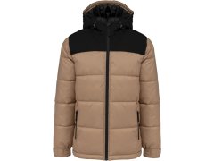 Kariban K 6163 Prošívaná bunda s&nbsp;kapucí 20.6163 wet sand/black