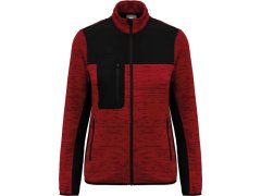 WK WK 9109 Dámská pracovní pletená fleecová bunda 20.9109 red melange/black