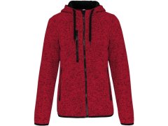 Kariban ProAct PA 366 Dámská pletená fleecová bunda s kapucí 20.P366 red melange