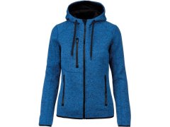 Kariban ProAct PA 366 Dámská pletená fleecová bunda s kapucí 20.P366 light royal blue melange