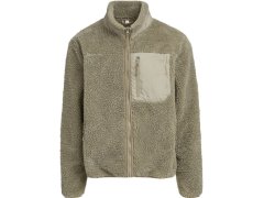 Build your Brand BY 406 Unisex fleecová bunda "Bonded Sherpa" 56.0406 pale olive