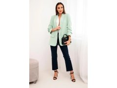 Bunda s&nbsp;klopou elegantní světlá máta