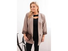 Dámská bunda Plus Size s podšívkou v tygřím vzoru fango