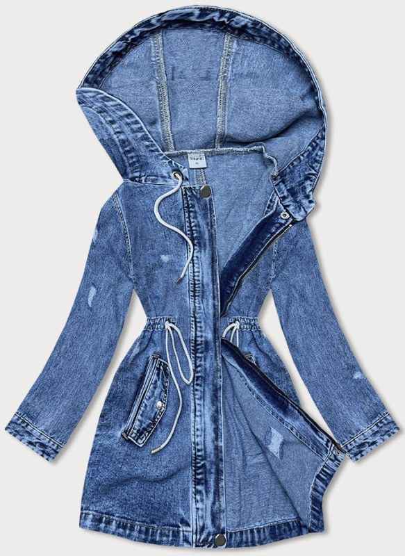 Volná dámská džínová bunda ve světle modré denimové barvě (POP7120-K) - P.O.P.SEVEN - Dámské oblečení bundy