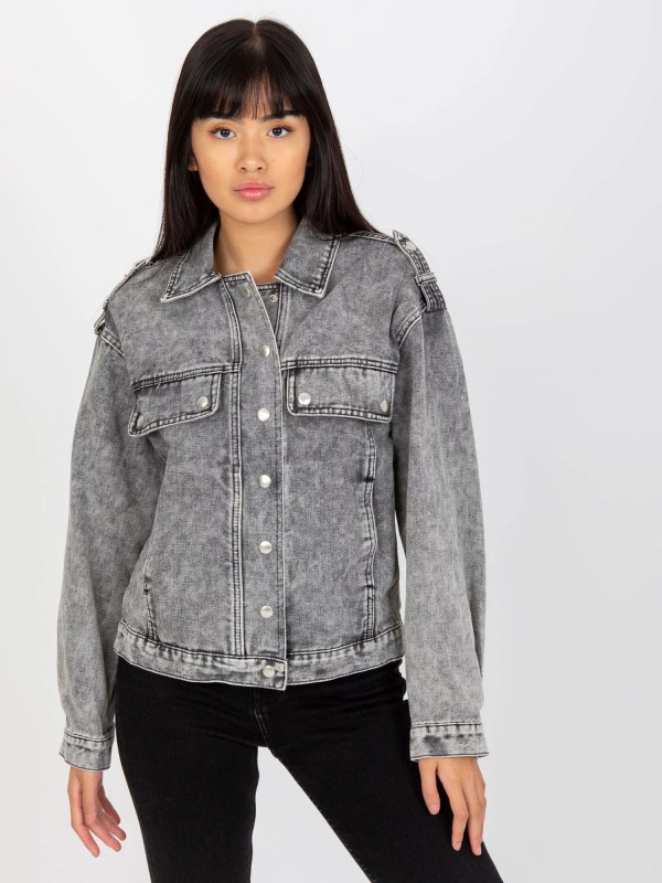 Dámská džínová bunda EM KR H1830.88 Šedá jeans - Ciminy