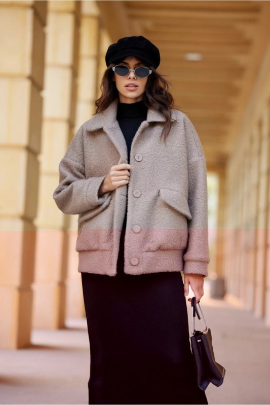 Dámská bunda KUR0027 hnědá - Roco Fashion - Dámské oblečení bundy