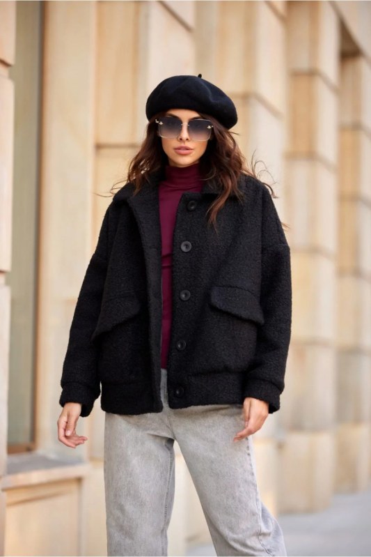 Dámská bunda KUR0027 černá - Roco Fashion