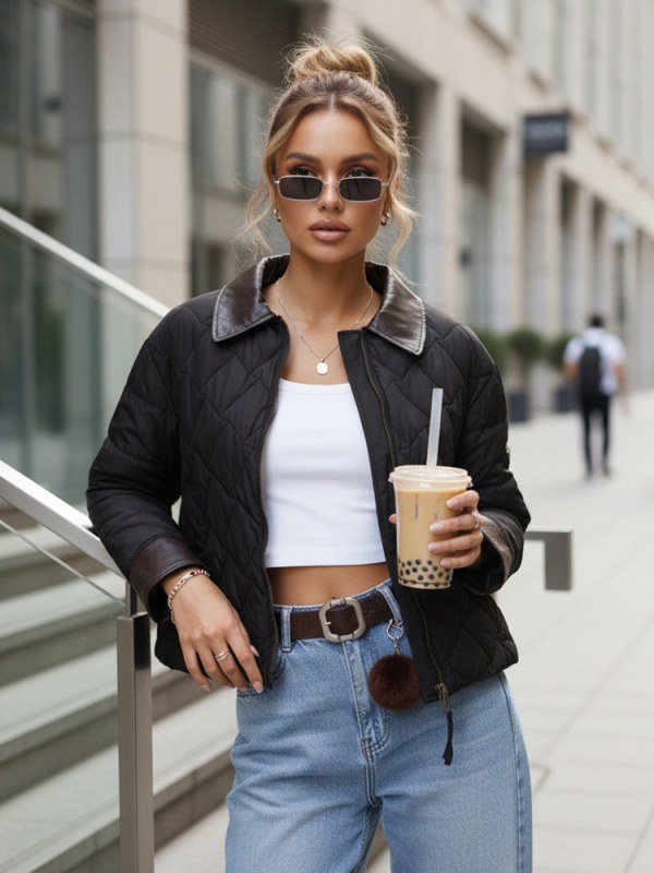 Dámská přechodná bunda TY5622 černá - FashionStreet