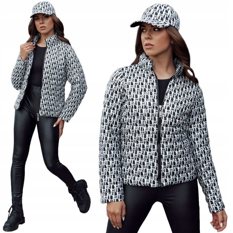 Dámská přechodová bunda se kšiltovkou TY4505 černo-bílá - FashionStreet - Dámské oblečení bundy