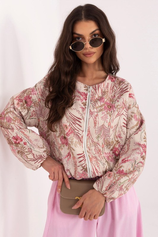 Bunda s květinovým vzorem model 226011 Italy Moda
