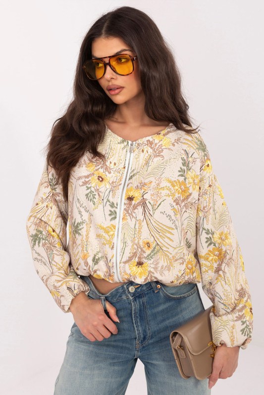 Bunda s květinovým vzorem model 226014 Italy Moda