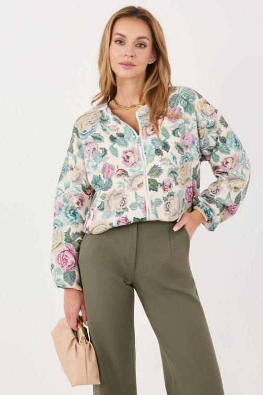 Bunda s květinovým vzorem model 230174 Italy Moda