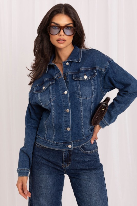 Džínová bunda model 231366 Italy Moda