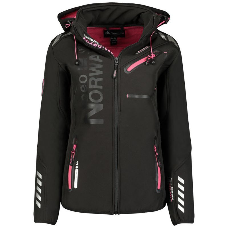 Geographical Norway Reine softshellová bunda W WU8182F/GNO-BLACK-PINK - Dámské oblečení bundy