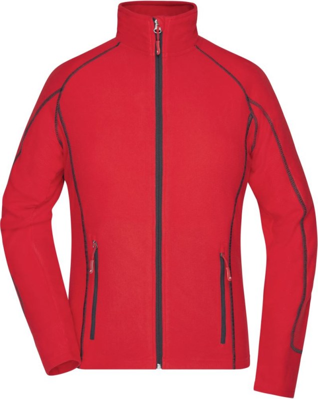 Daiber JN 596 Dámská strukturovaná fleecová bunda 02.0596 red/carbon - Dámské oblečení bundy