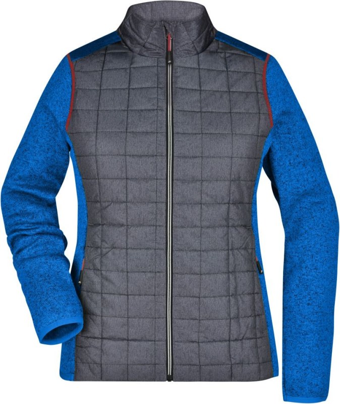 Daiber JN 741 Dámská pletená hybridní bunda 02.0741 royal melange/anthracite melange - Dámské oblečení bundy