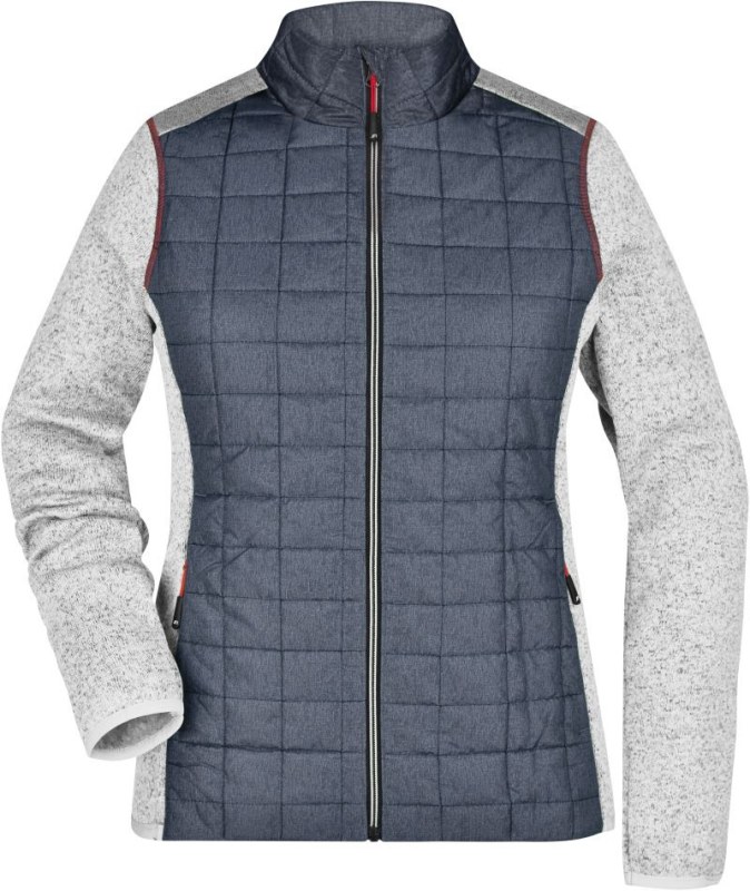 Daiber JN 741 Dámská pletená hybridní bunda 02.0741 light melange/anthracite melange