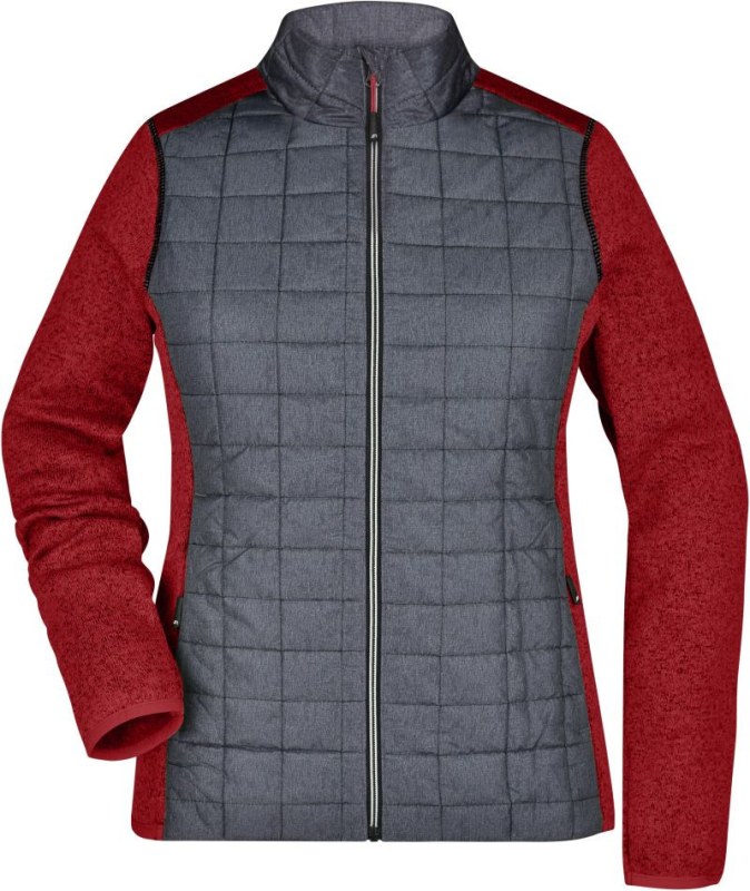 Daiber JN 741 Dámská pletená hybridní bunda 02.0741 red melange/anthracite melange - Dámské oblečení bundy