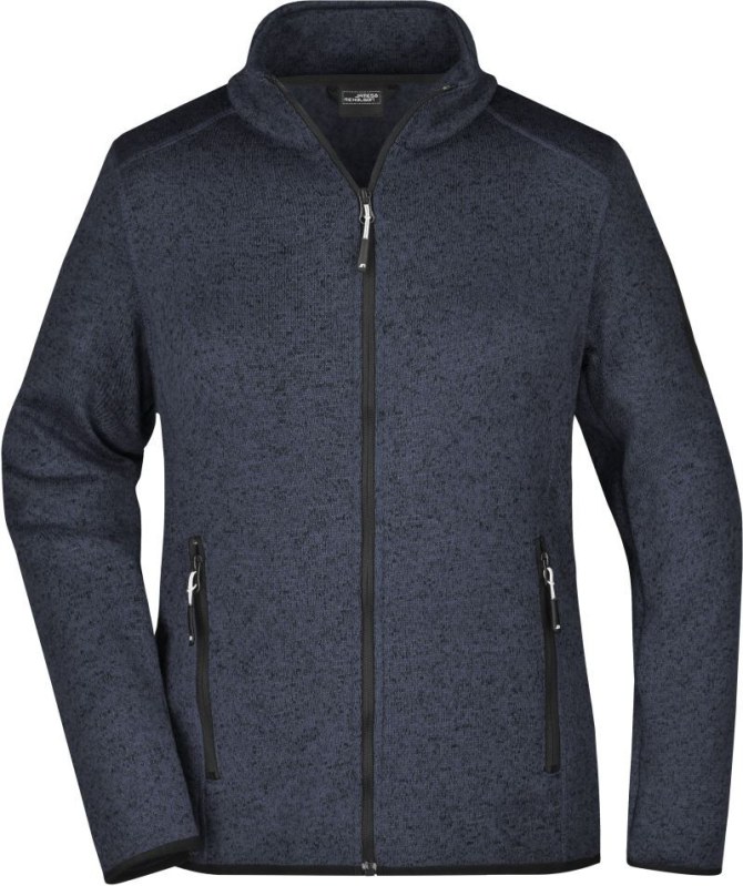 Daiber JN 761 Dámská pletená fleecová bunda 02.0761 dark grey melange/silver