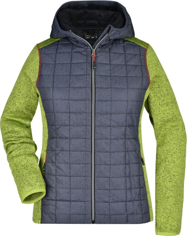 Daiber JN 771 Dámská pletená hybridní bunda 02.0771 kiwi melange/anthracite melange