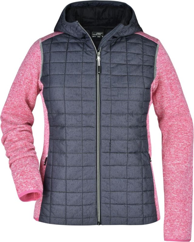 Daiber JN 771 Dámská pletená hybridní bunda 02.0771 pink melange/anthracite melange