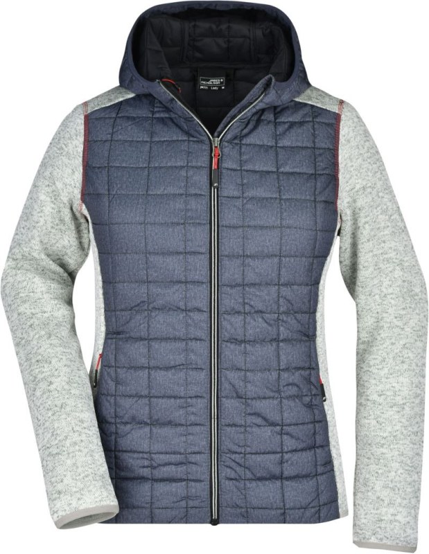 Daiber JN 771 Dámská pletená hybridní bunda 02.0771 light melange/anthracite melange