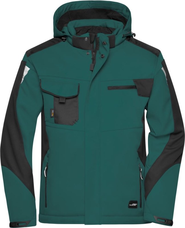 Daiber JN 824 Pracovní zimní softshellová bunda - Strong 02.0824 dark green/black