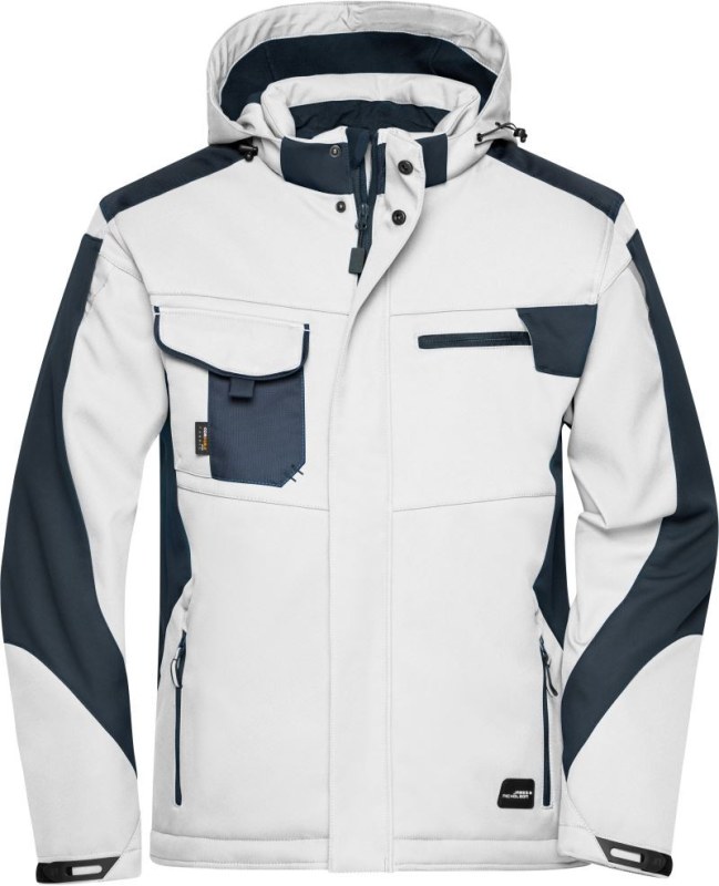 Daiber JN 824 Pracovní zimní softshellová bunda - Strong 02.0824 white/carbon