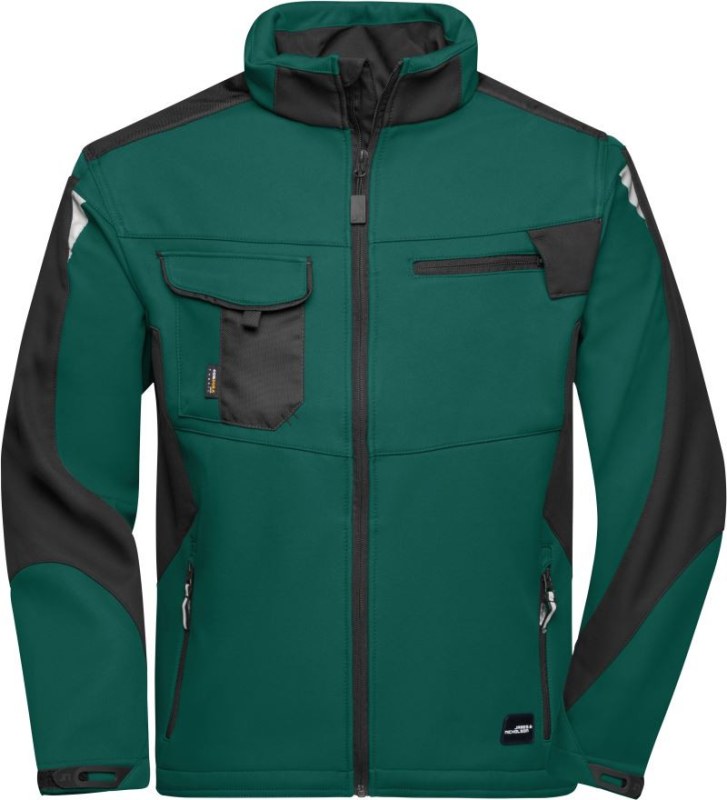 Daiber JN 844 Pracovní letní softshellová bunda - Strong 02.0844 dark green/black