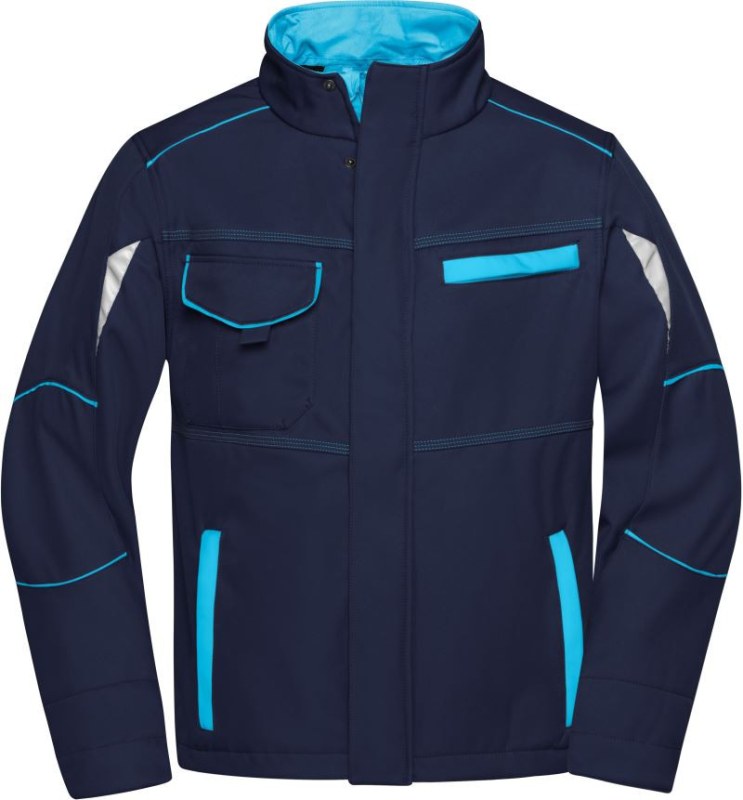 Daiber JN 851 Pracovní letní softshellová bunda - Color 02.0851 navy/turquoise