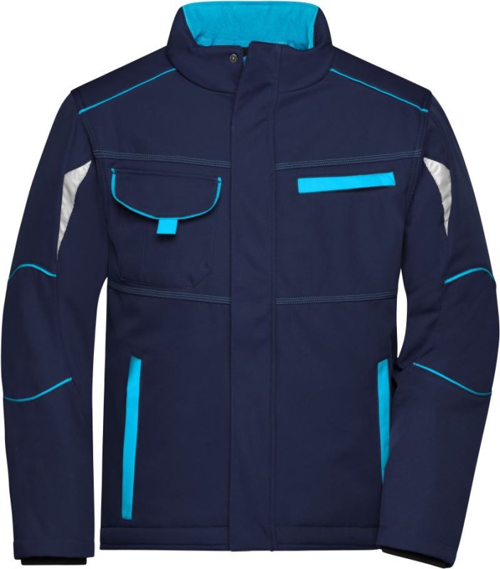 Daiber JN 853 Pracovní zimní softshellová bunda - Color 02.0853 navy/turquoise