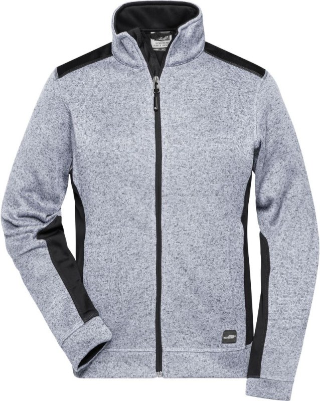 Daiber JN 861 Dámská pracovní pletená fleece bunda - Strong 02.0861 white melange/carbon - Dámské oblečení bundy