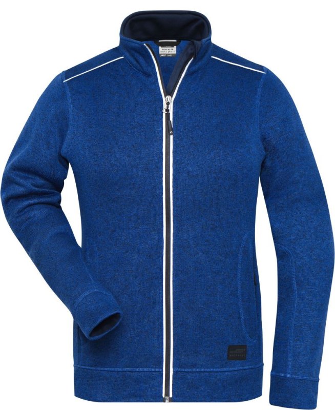 Daiber JN 897 Dámská pracovní pletená fleece bunda - Solid 02.0897 dark royal melange/navy