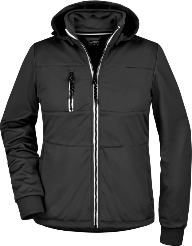 Daiber JN 1077 Dámská 3-vrstvá softshellová bunda "Maritim" 02.1077 black/black/white