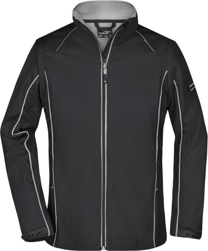 Daiber JN 1121 Dámská softshell bunda s odepínacími rukávy 02.1121 black/silver