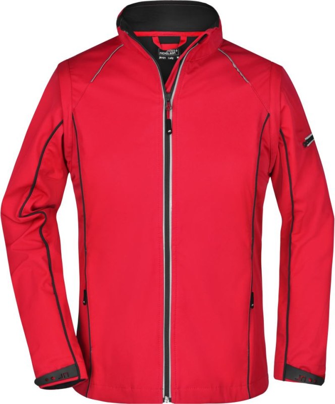 Daiber JN 1121 Dámská softshell bunda s odepínacími rukávy 02.1121 red/black