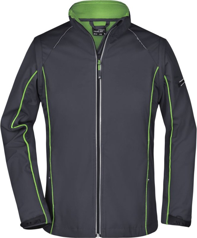 Daiber JN 1121 Dámská softshell bunda s odepínacími rukávy 02.1121 iron grey/green