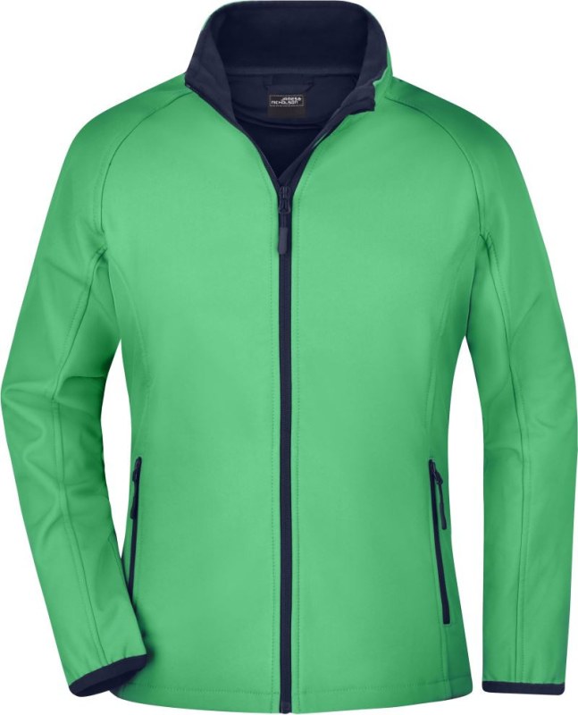 Daiber JN 1129 Dámská 2-vrstvá promo softshellová bunda 02.1129 green/navy