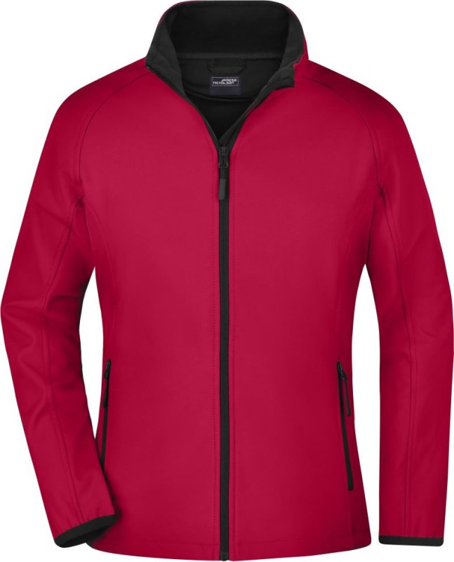 Daiber JN 1129 Dámská 2-vrstvá promo softshellová bunda 02.1129 red/black