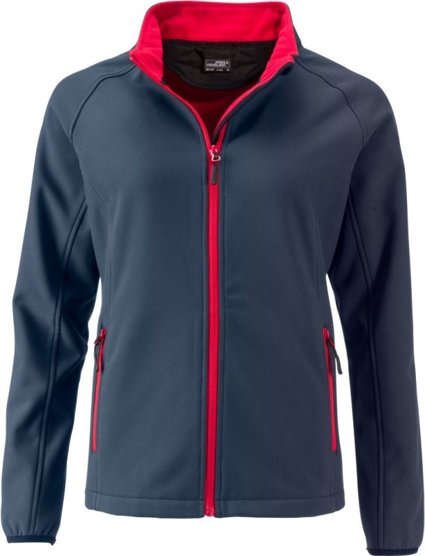 Daiber JN 1129 Dámská 2-vrstvá promo softshellová bunda 02.1129 iron grey/red - Dámské oblečení bundy