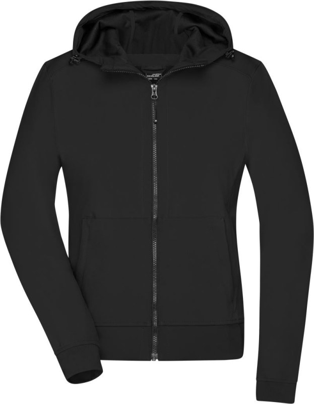 Daiber JN 1145 Dámská 2-vrstvá softshellová bunda s kapucí 02.1145 black/black