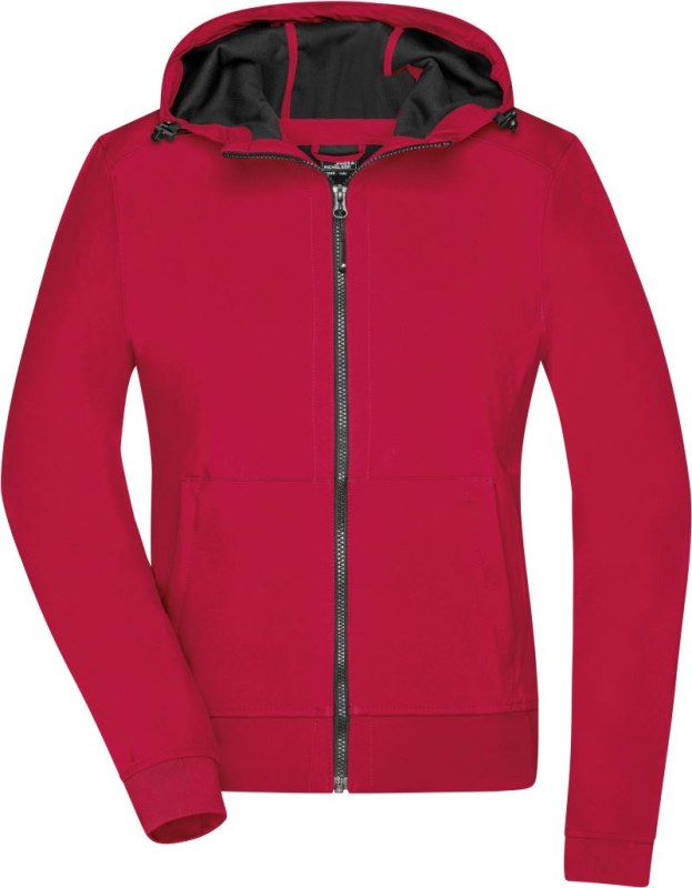 Daiber JN 1145 Dámská 2-vrstvá softshellová bunda s kapucí 02.1145 red/black